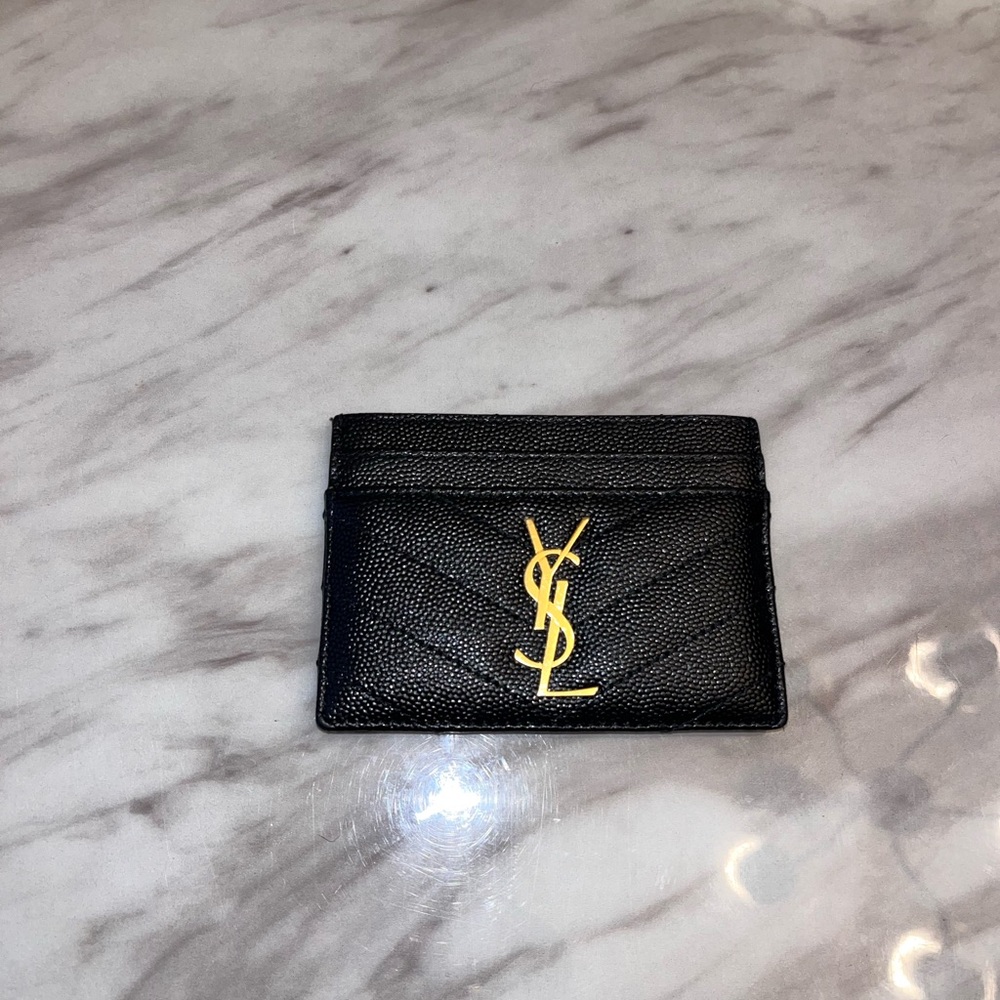 Saint Laurent Monogram card case in grain de poudre embossed leather - Picture 2 of 9